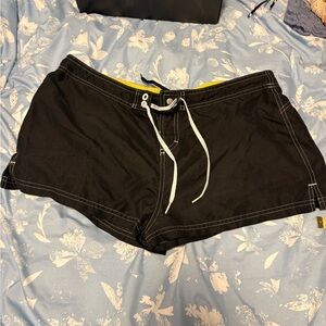 Nike Women's Black Athletic Shorts with White Accents